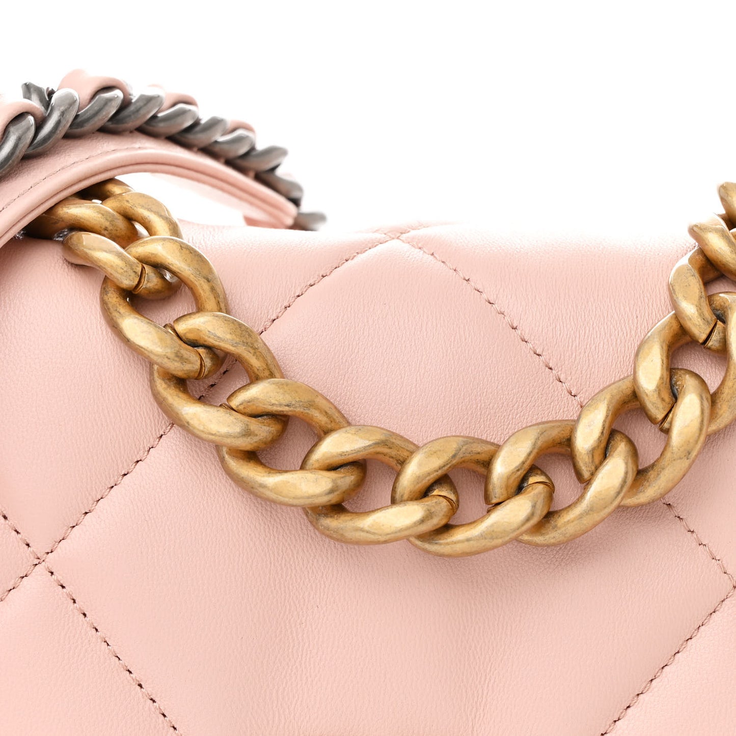 Lambskin Quilted Medium Chanel 19 Flap Light Pink