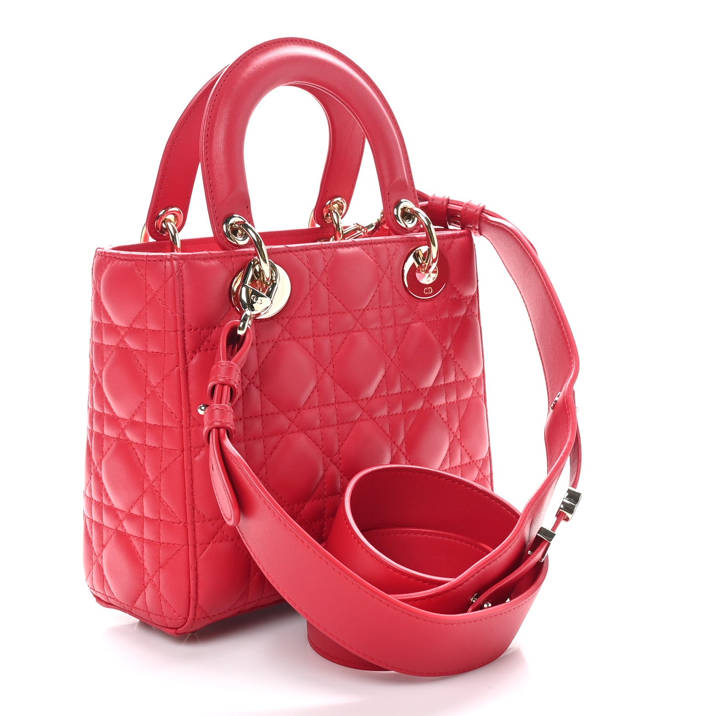 Lambskin Cannage Small My ABCDior Lady Dior Red