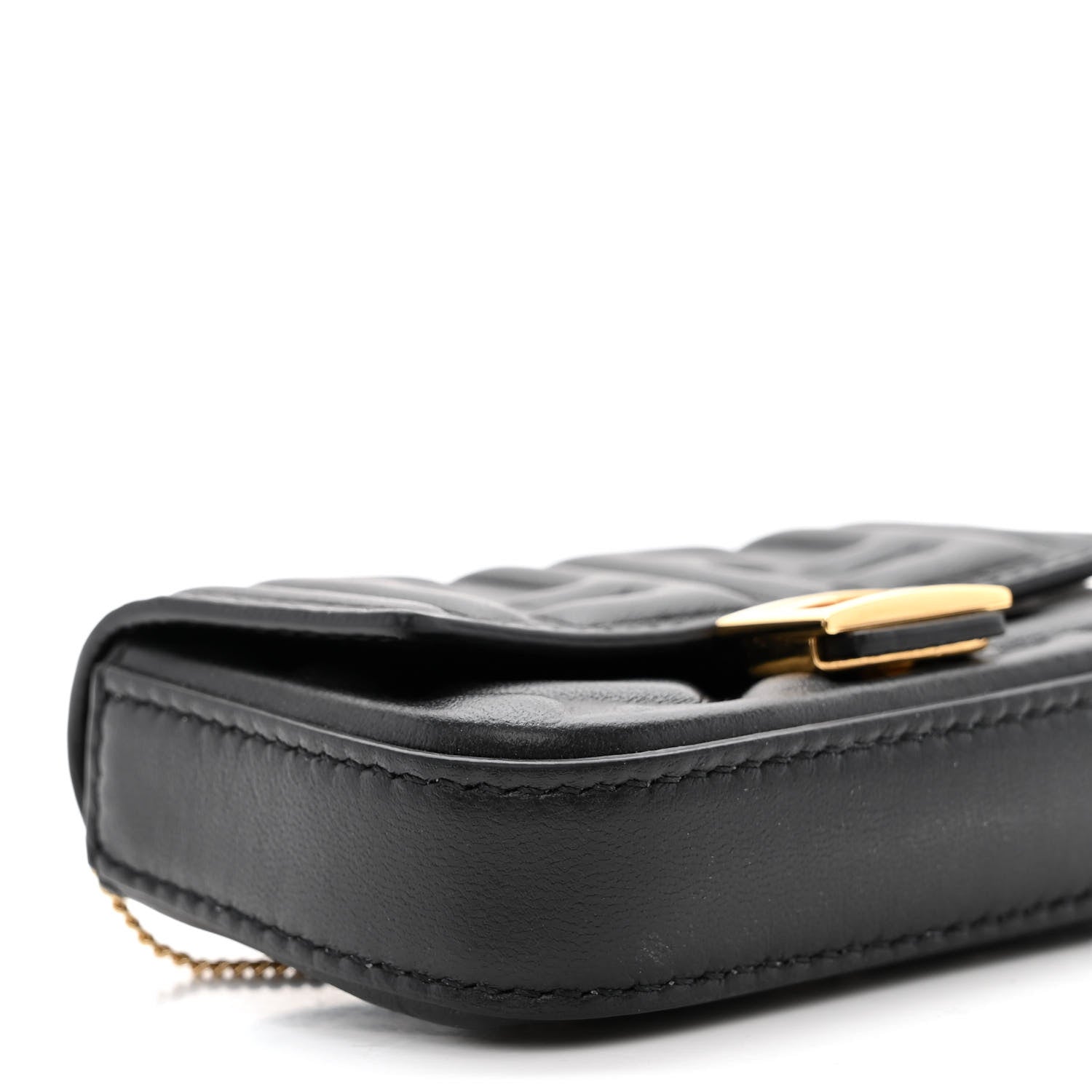 Fendi Nappa Matisse FF Embossed Nano Baguette Charm Black 8 of 9