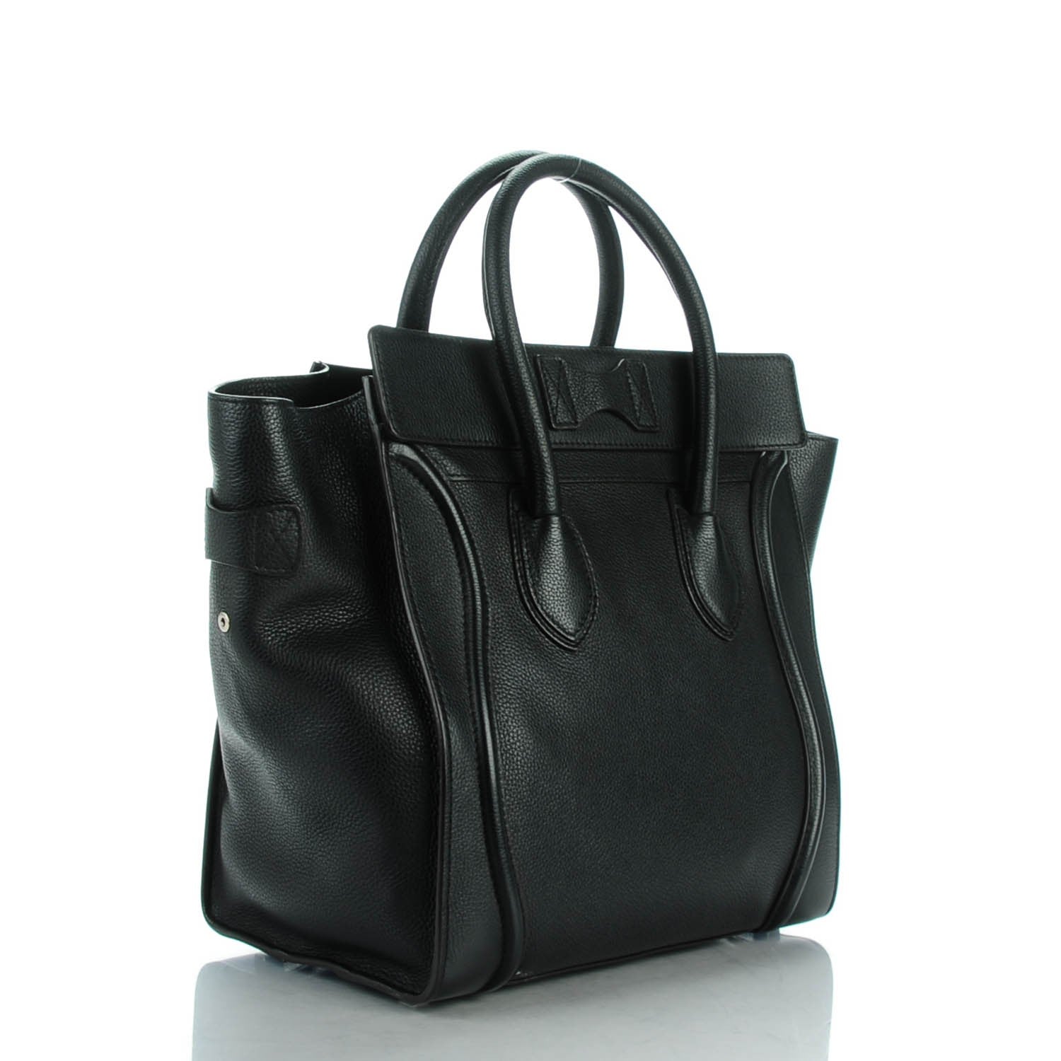 Celine Drummed Calfskin Mini Luggage Black 3 of 8