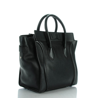 Celine Drummed Calfskin Mini Luggage Black 3 of 8