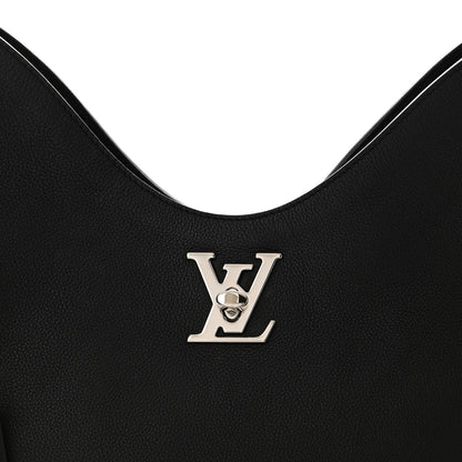 Louis Vuitton Calfskin Lockme Hobo Black 7 of 15
