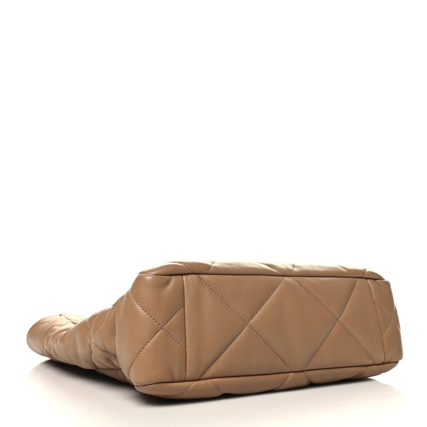 Lambskin Quilted Chanel 19 Shopping Bag Beige
