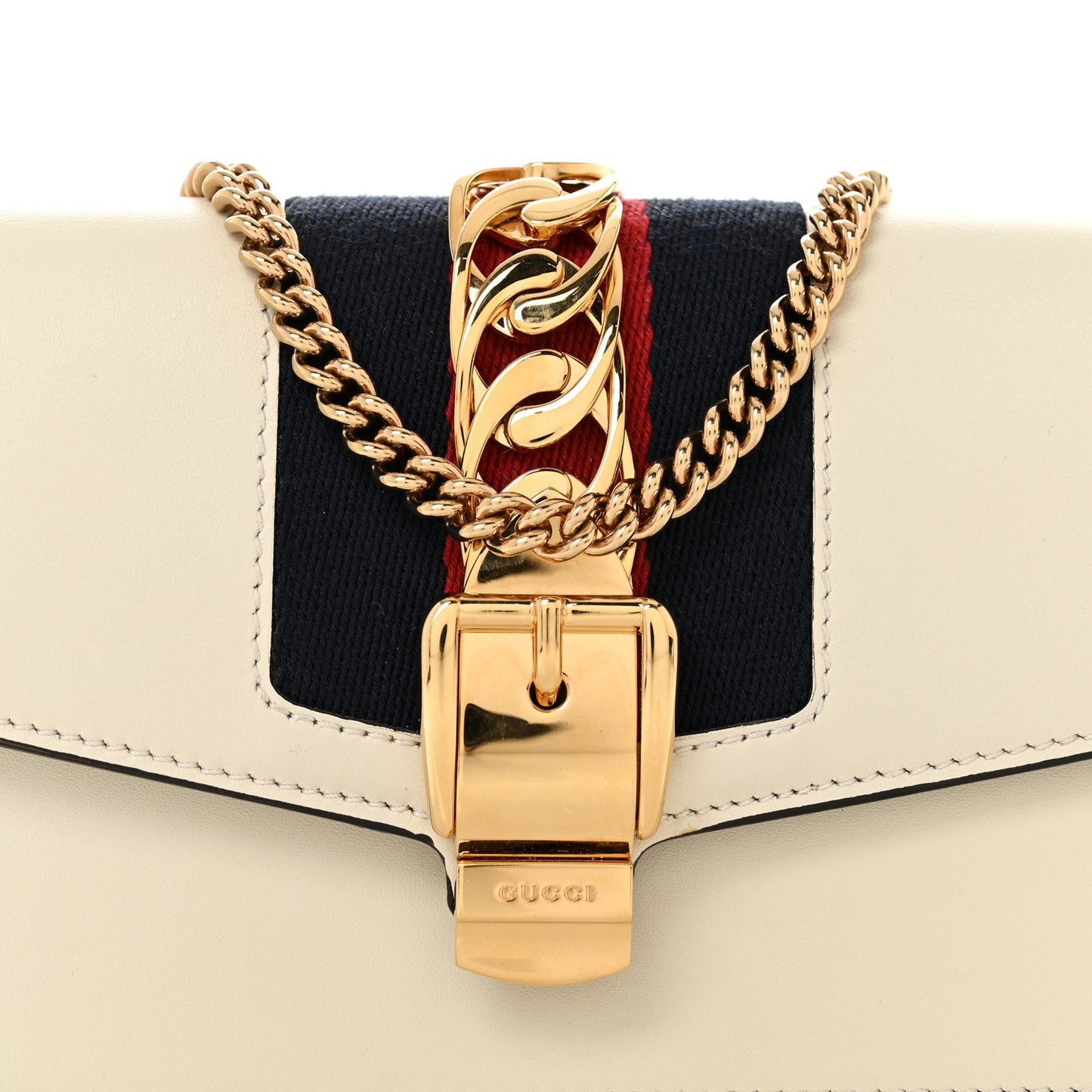 Calfskin Super Mini Sylvie Chain Shoulder Bag White