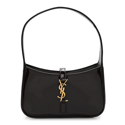 Saint Laurent Patent Calfskin Le 5 A 7 Mini Hobo Spicy Chocolate 1 of 12