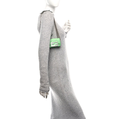 Fendi Nappa Matisse FF Embossed Nano Maxi Buckle Baguette Charm Edamame 2 of 15