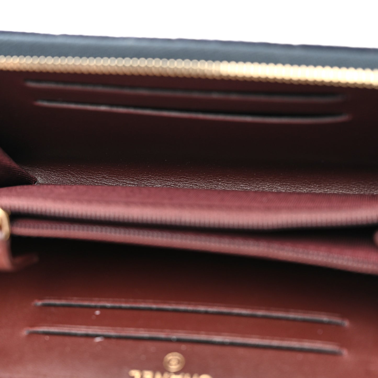 Felt Quilted Paris-Hamburg Charms Zip Around Wallet Dark Navy