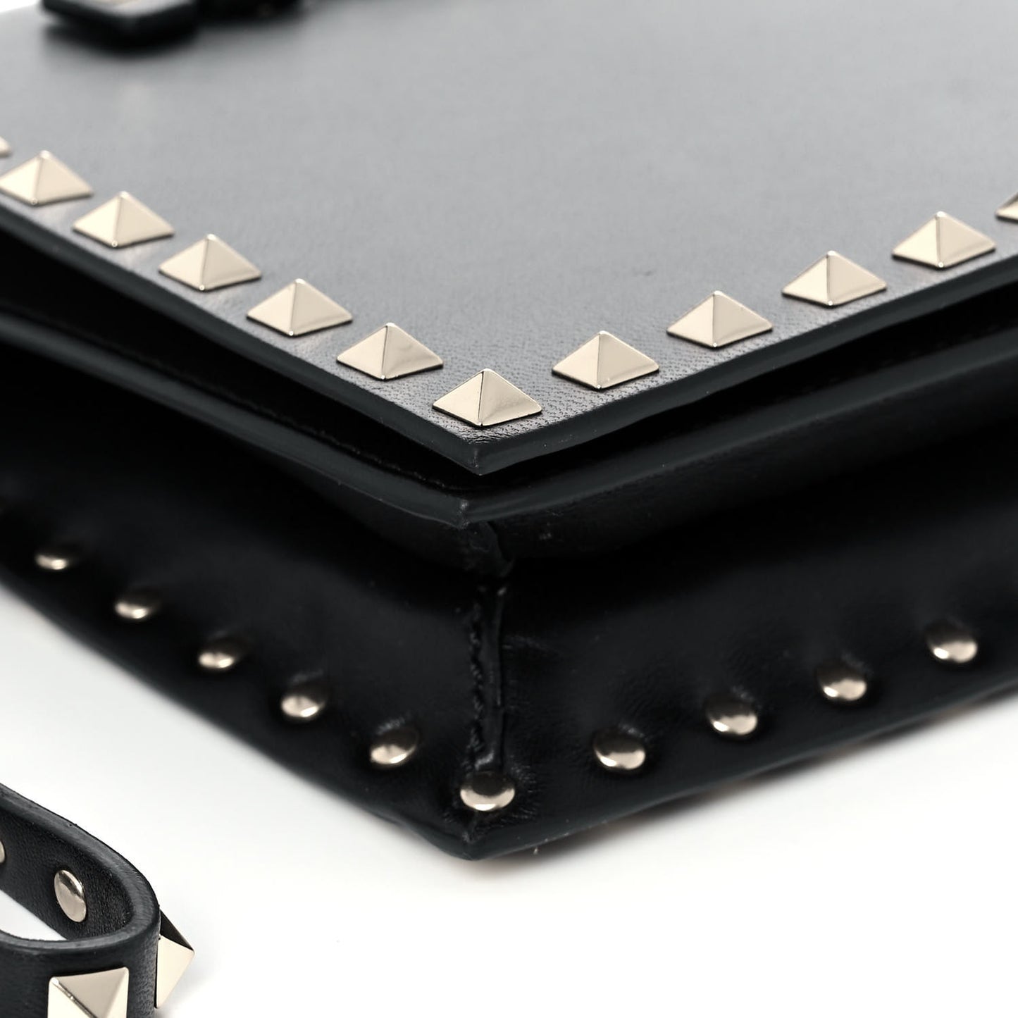 Nappa Rockstud Wristlet Clutch Black