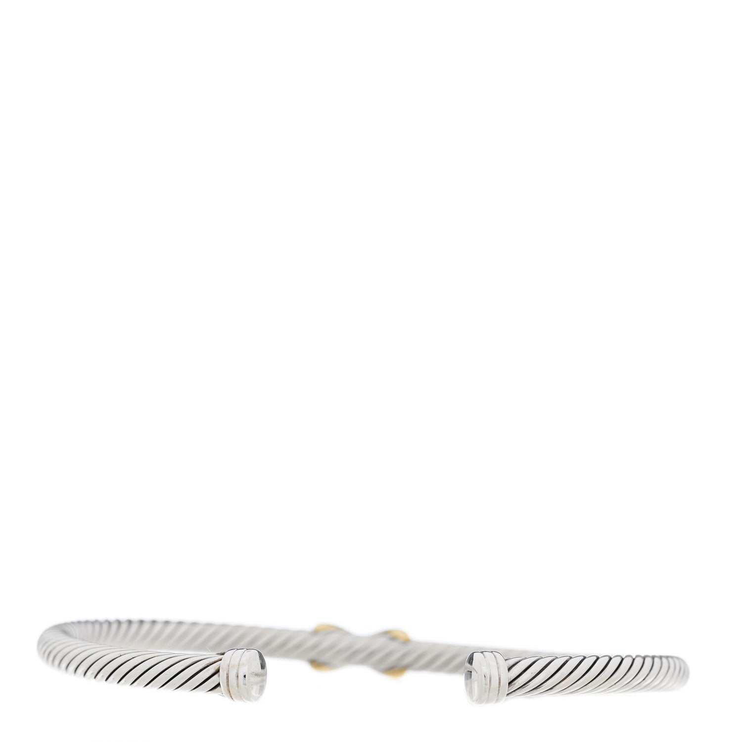 David Yurman Sterling Silver 18K Yellow Gold 4mm X Station Cable Bracelet 2 of 4