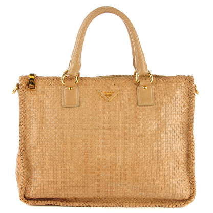 Prada Goatskin Woven Tote Linfa 1 of 8
