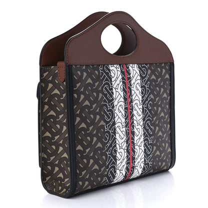 Burberry E-Canvas Monogram Stripe Mini Pocket Bag Bridle Brown 2 of 8
