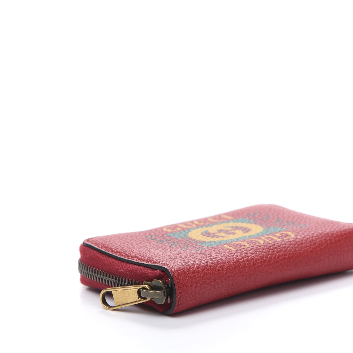 Gucci Calfskin Logo Zip Around Card Case Hibiscus Red 7 of 8