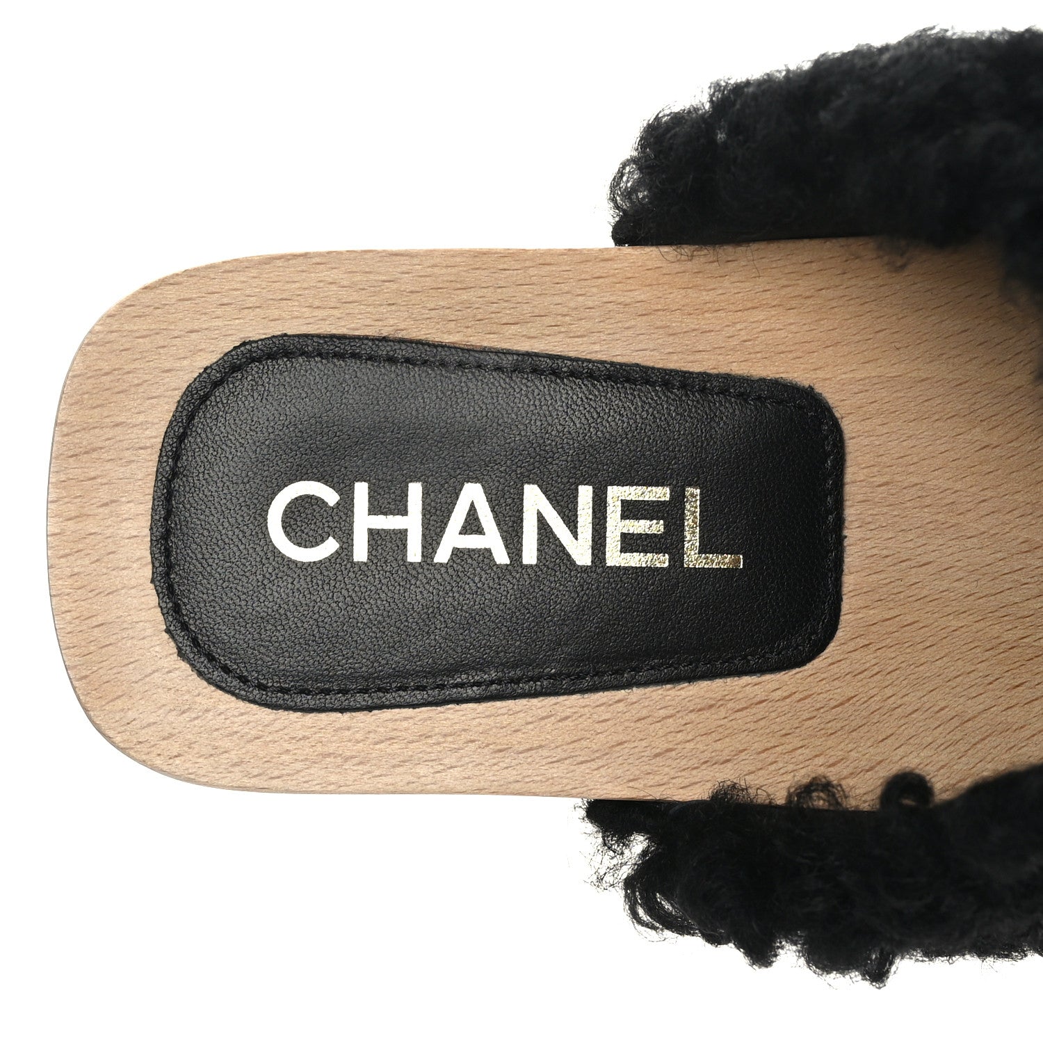 Chanel Shearling Lambskin Clogs 39 Black 8 of 8