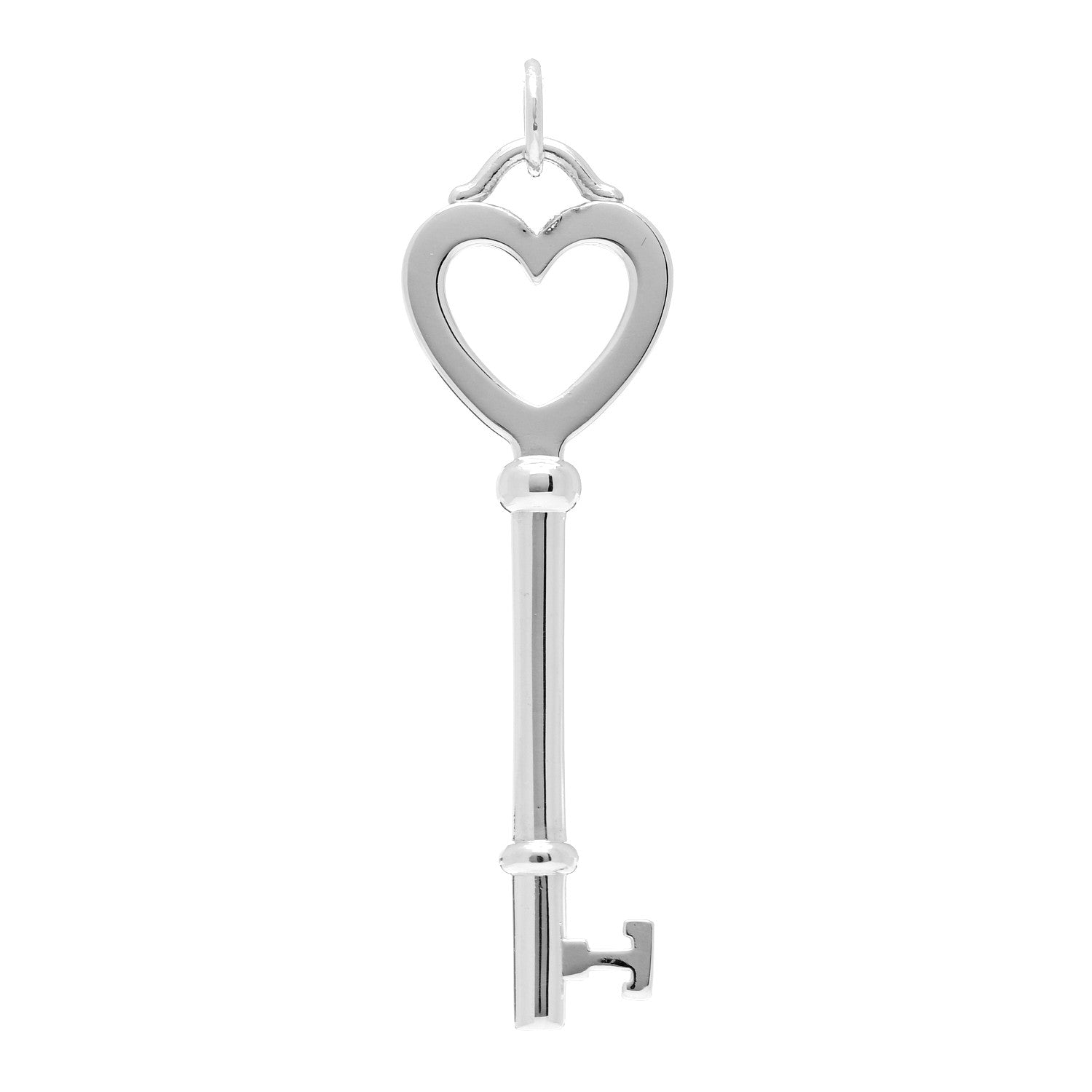 Tiffany Sterling Silver Large Heart Key Pendant 1 of 3