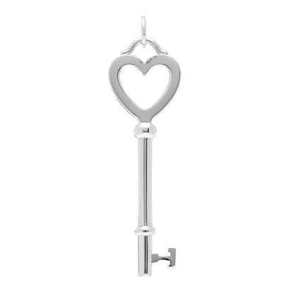 Tiffany Sterling Silver Large Heart Key Pendant 1 of 3