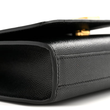 Saint Laurent Grain De Poudre Small Classic Monogram Kate Satchel Black 9 of 10
