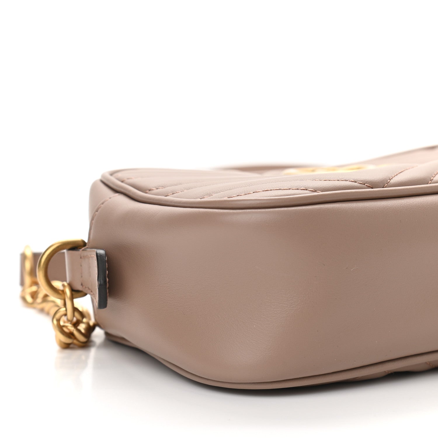 Gucci Calfskin Matelasse Small GG Marmont Chain Shoulder Bag Porcelain Rose 9 of 10