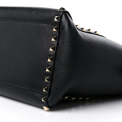 Valentino Garavani Vitello Rockstud Double Handle Tote Black 8 of 12