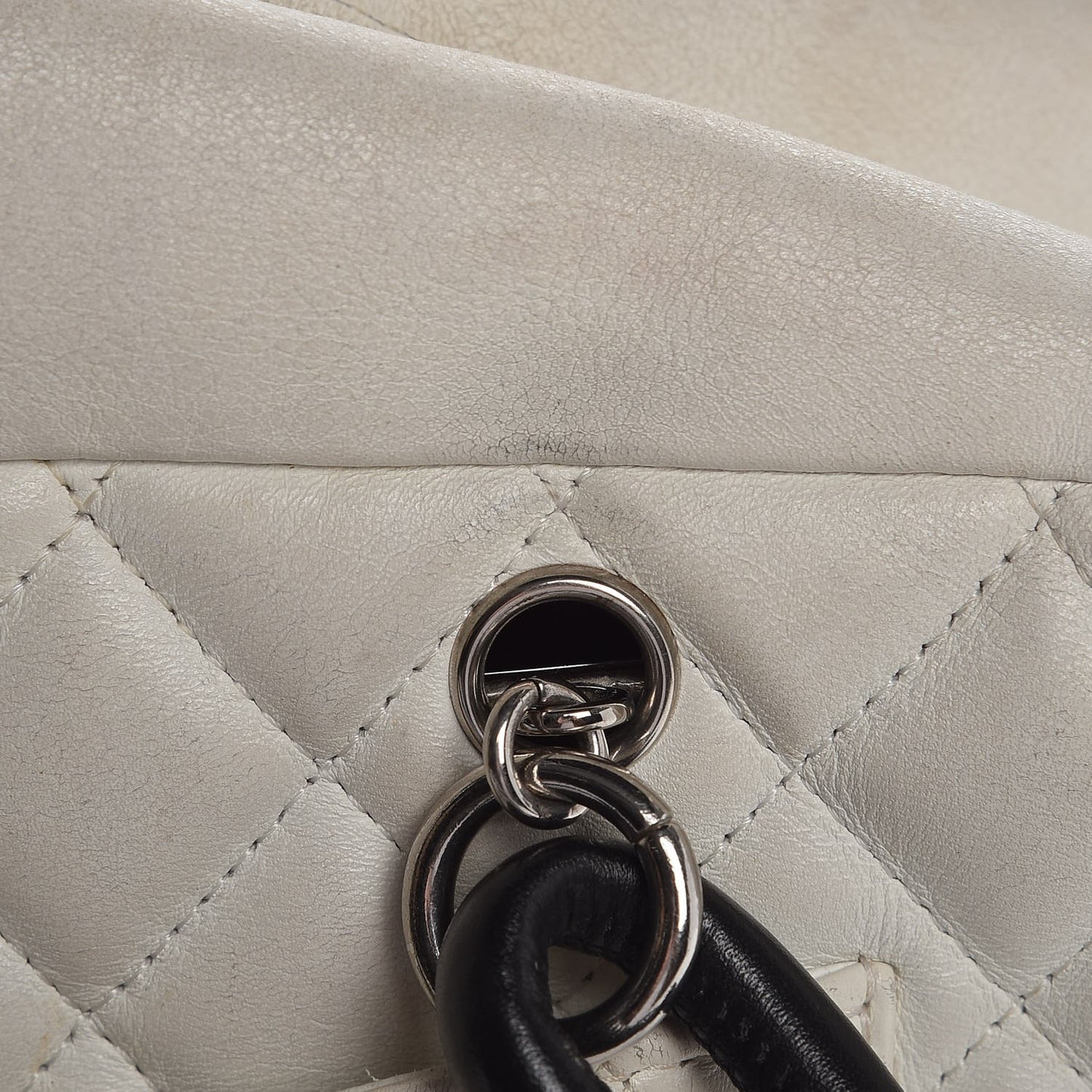 Calfskin Python Quilted Large Cambon Bowler White