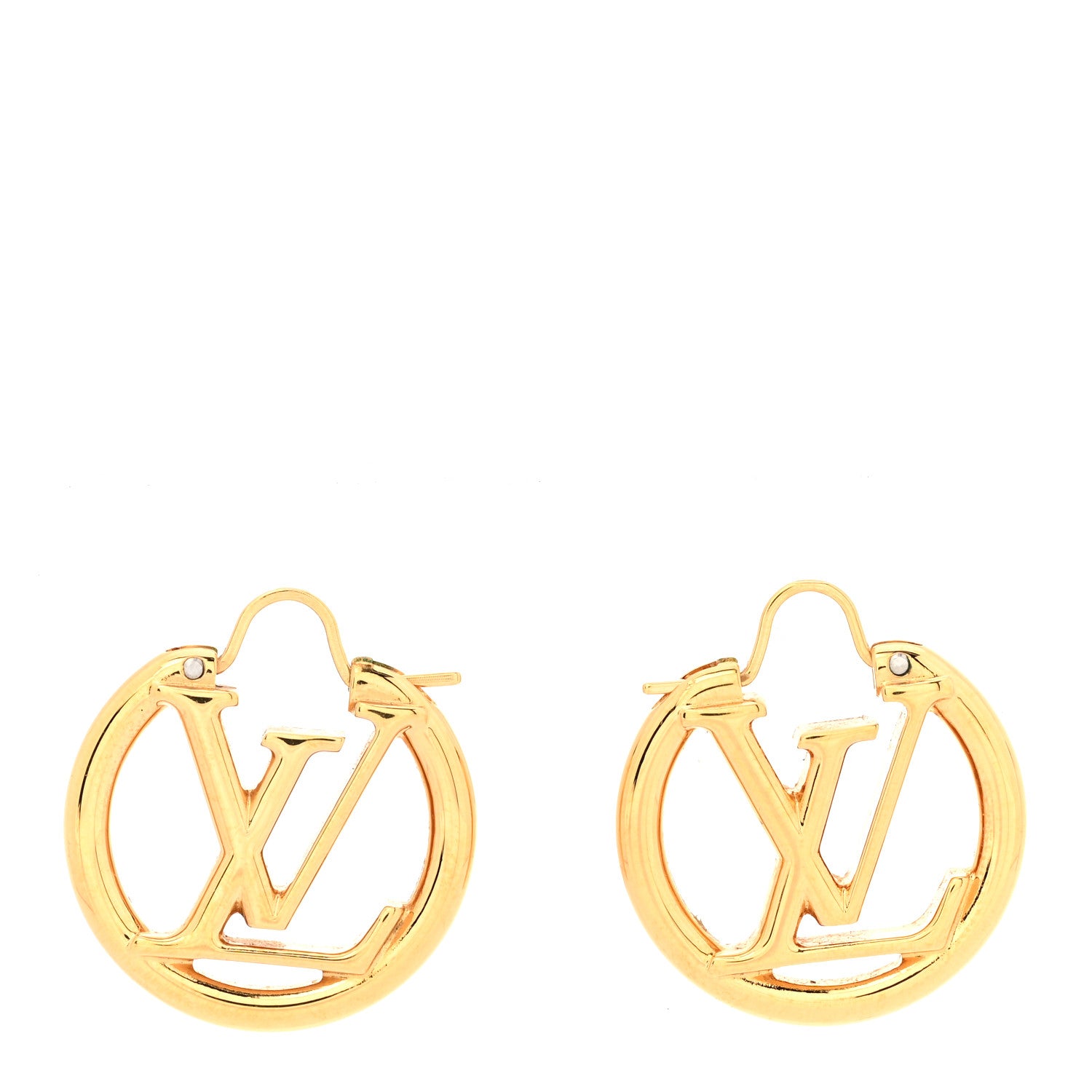 Louis Vuitton Metal Small Louise Hoop Earrings Gold 1 of 5