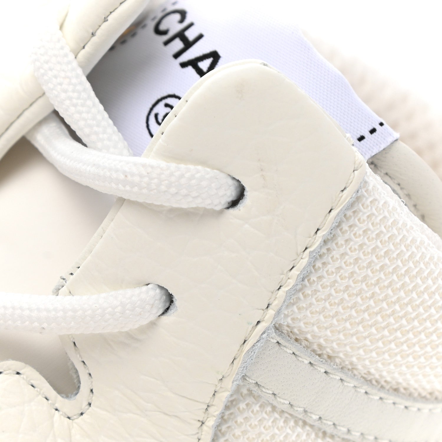 Chanel Suede Fabric Grained Calfskin Womens CC High Top Sneakers 40.5 White 10 of 12