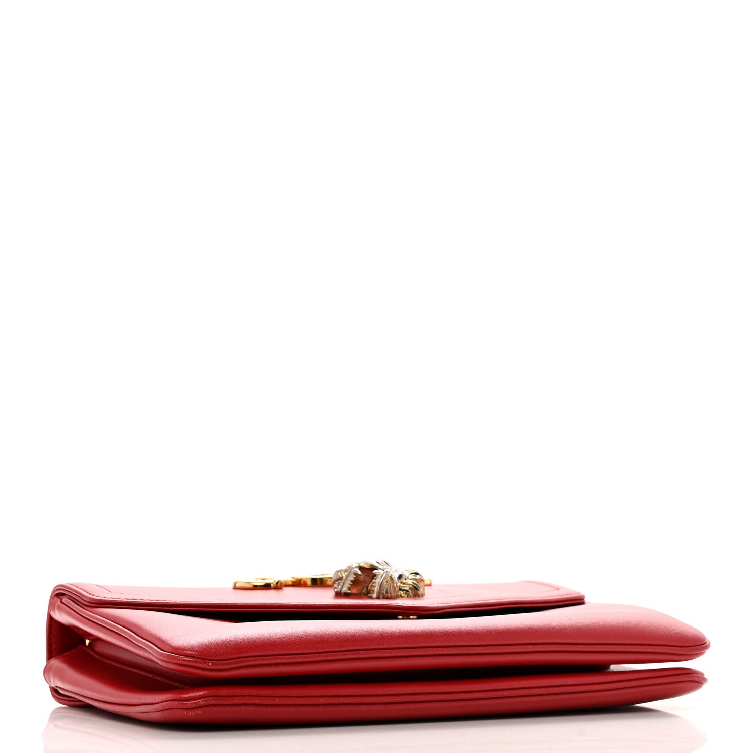 Gucci Vitello Palmellato Lux Crystal Medium Rajah Shoulder Bag Hibiscus Red Multicolor 4 of 14