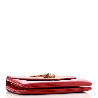 Gucci Vitello Palmellato Lux Crystal Medium Rajah Shoulder Bag Hibiscus Red Multicolor 4 of 14