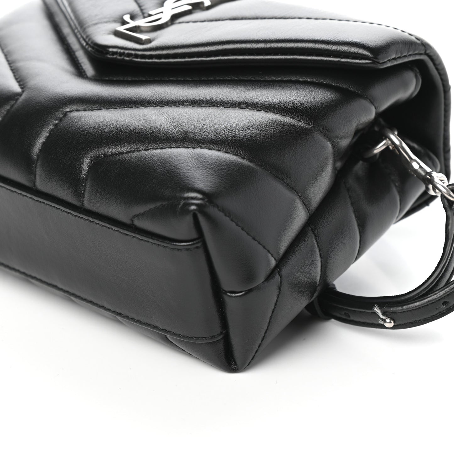 Calfskin Y Quilted Monogram Toy Loulou Crossbody Bag Black