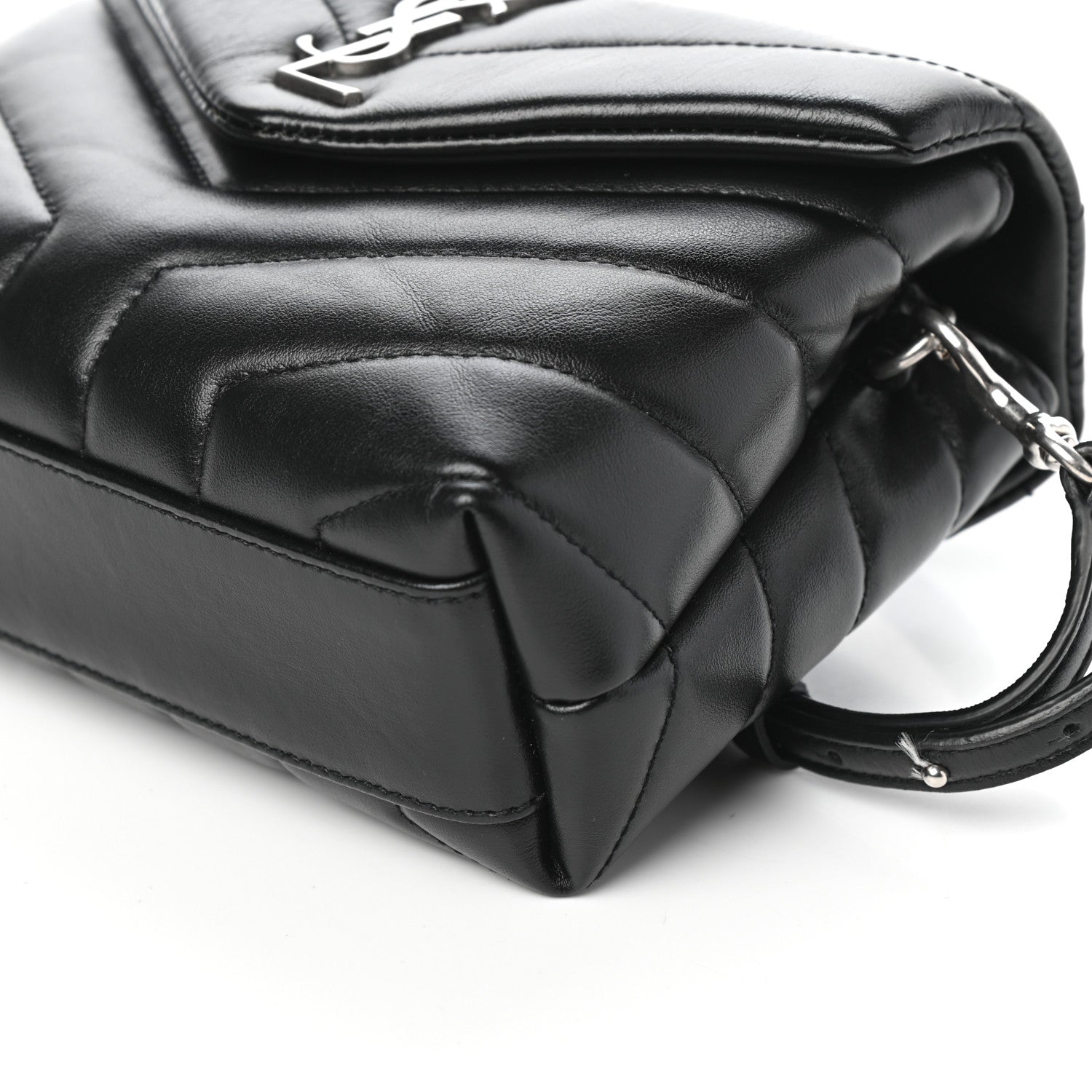 Saint Laurent Calfskin Y Quilted Monogram Toy Loulou Crossbody Bag Black 9 of 9
