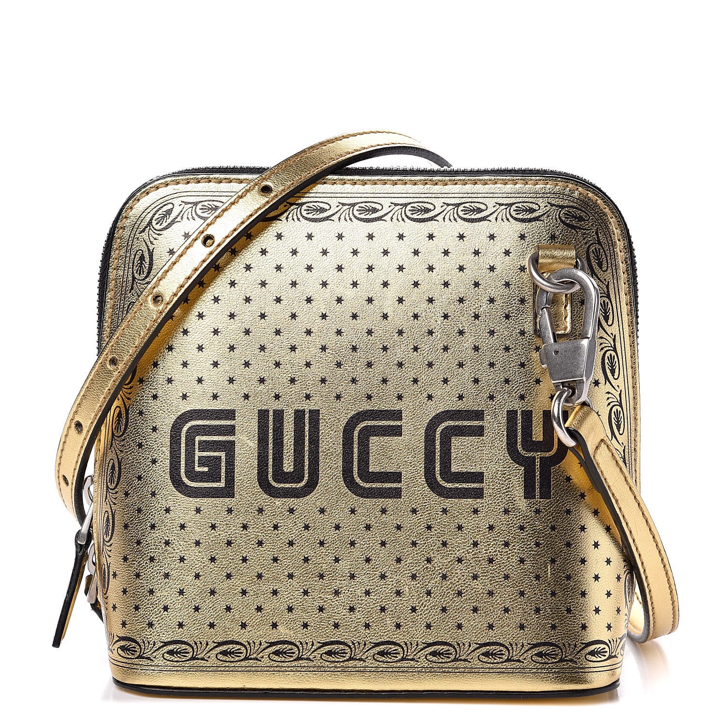 Gucci X SEGA Calfskin GUCCY Stars Mini Dome Shoulder Bag Gold 1 of 11