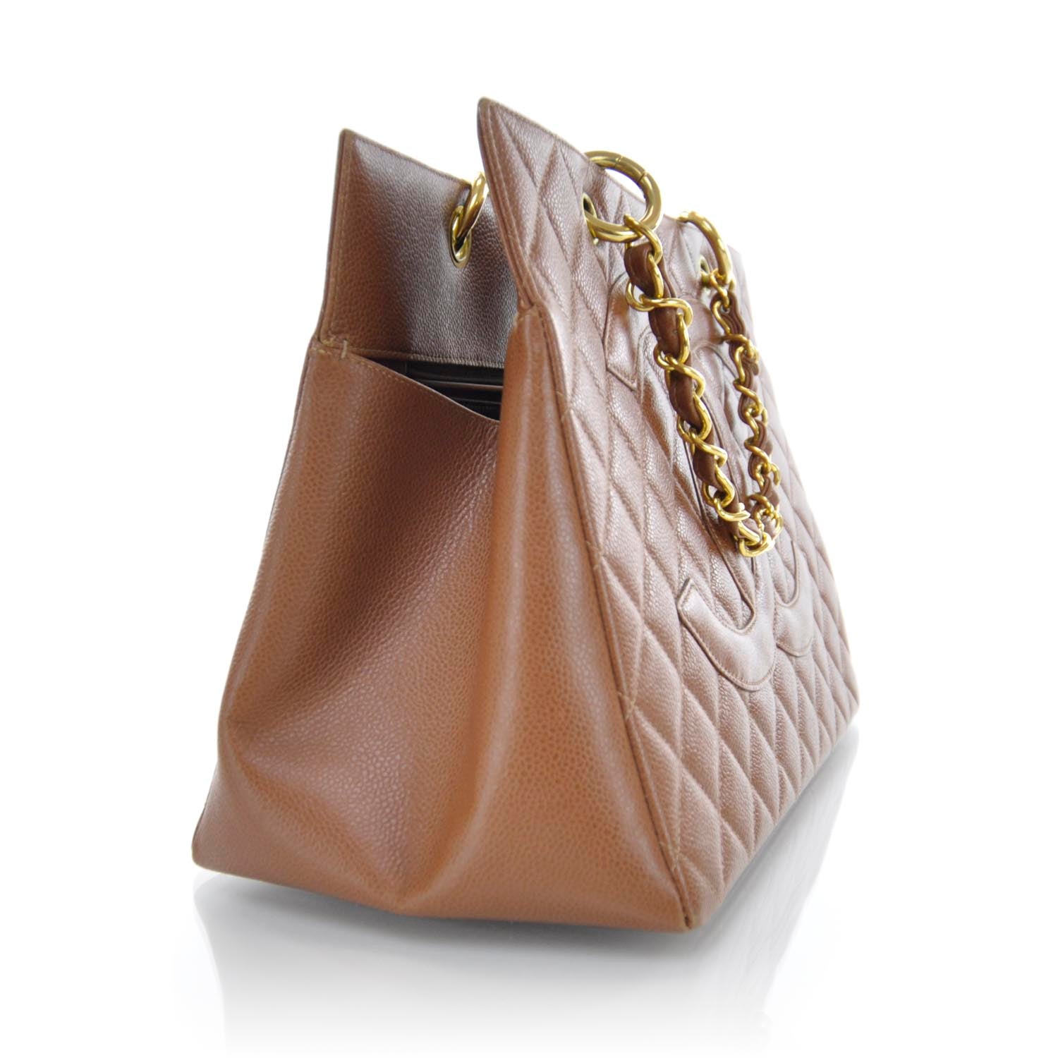 Chanel Caviar Quilted Timeless CC Tote Brown 5 of 10