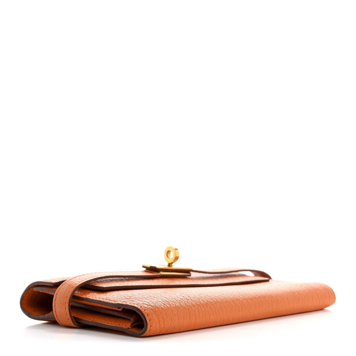 Hermes Chevre Mysore Medium Kelly Wallet Orange 4 of 12