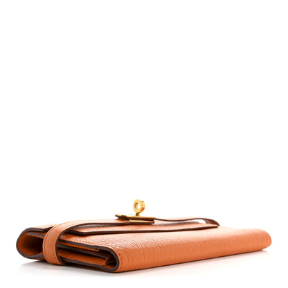 Hermes Chevre Mysore Medium Kelly Wallet Orange 4 of 12