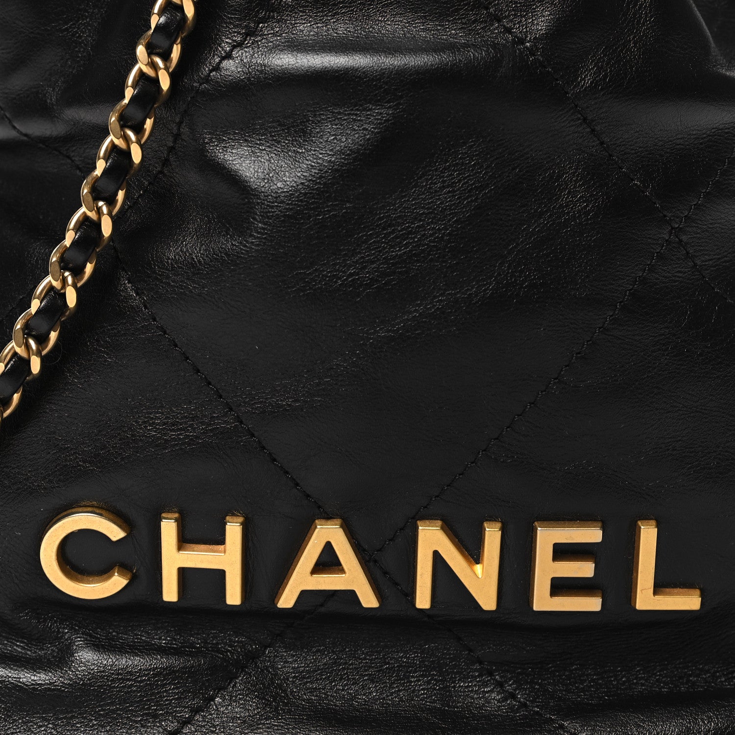 Chanel Shiny Calfskin Quilted Mini Chanel 22 Black 8 of 10