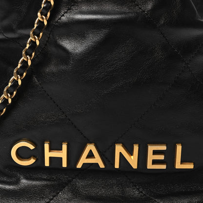 Chanel Shiny Calfskin Quilted Mini Chanel 22 Black 8 of 10