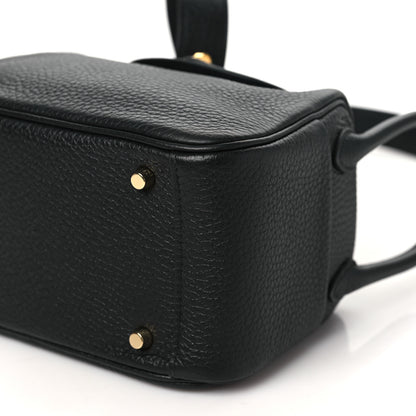 Hermes Taurillon Clemence Mini Lindy 20 Black 10 of 11