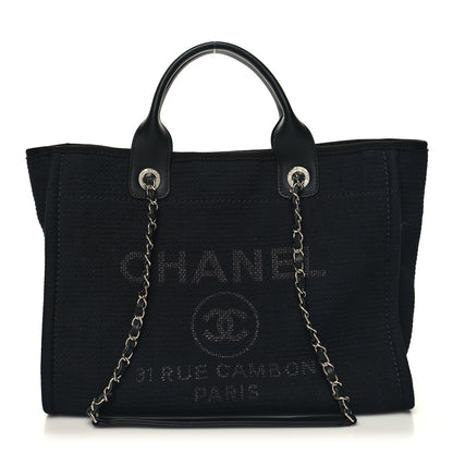 Chanel Mixed Fibers Small Deauville Tote Black 3 of 13