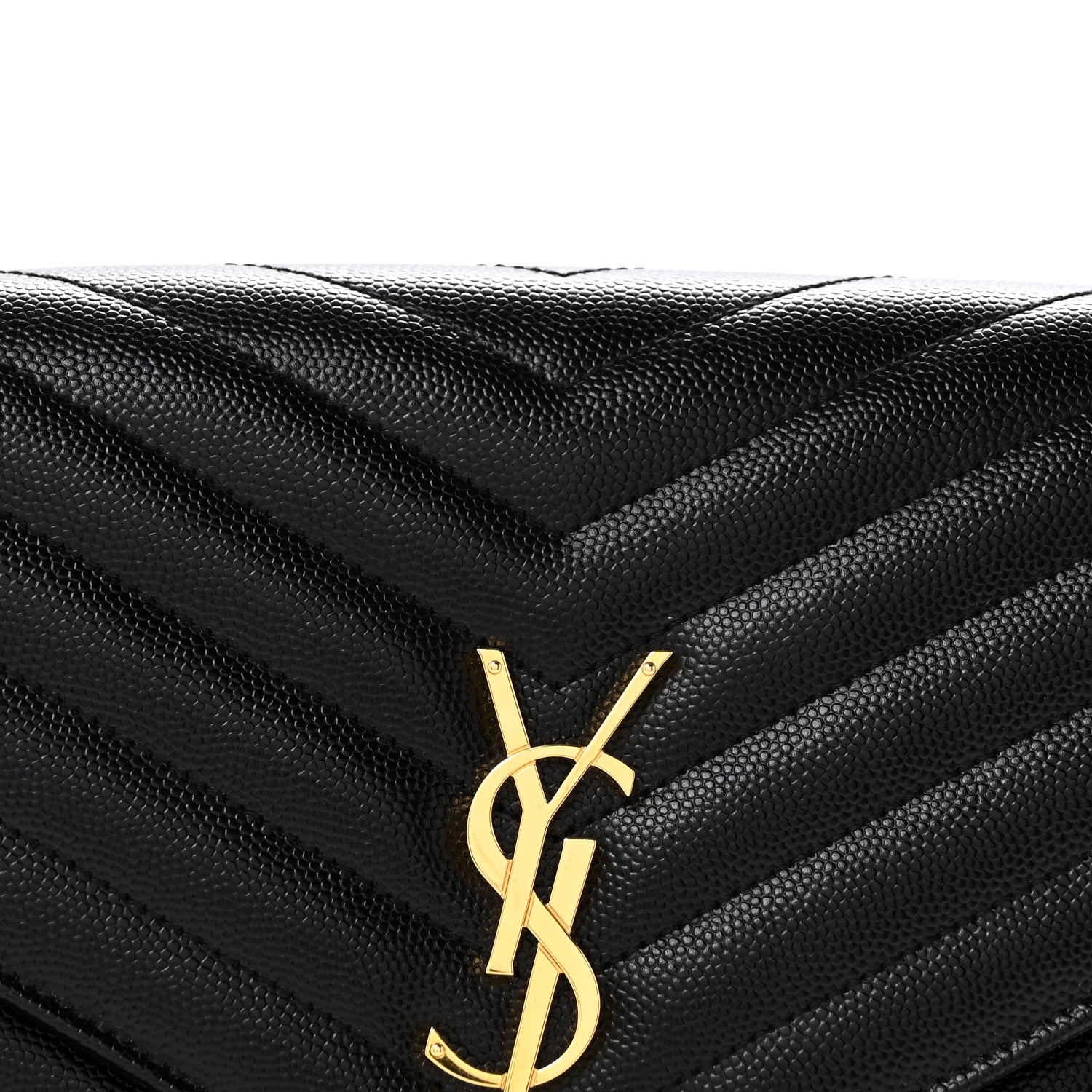 Saint Laurent Grain De Poudre Matelasse Chevron Monogram Envelope Clutch Black 8 of 12