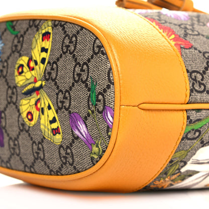Gucci GG Supreme Monogram Flora Small Ophidia Bucket Bag Beige Multicolor Crop 9 of 9