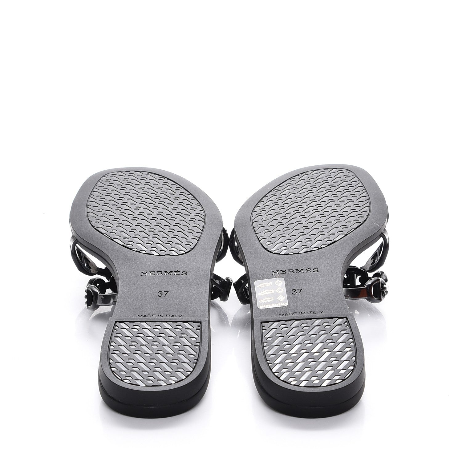 Hermes Rubber Chaine d'Ancre Rivage Sandals 37 Black 5 of 8