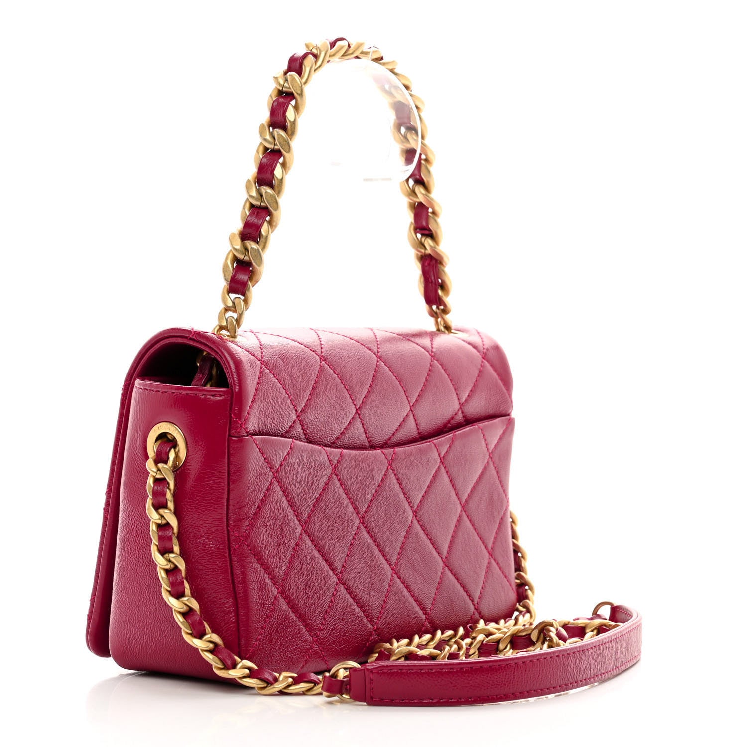 Chanel Caviar Quilted Small Fashion Therapy Flap Bag Dark Pink 3 of 10