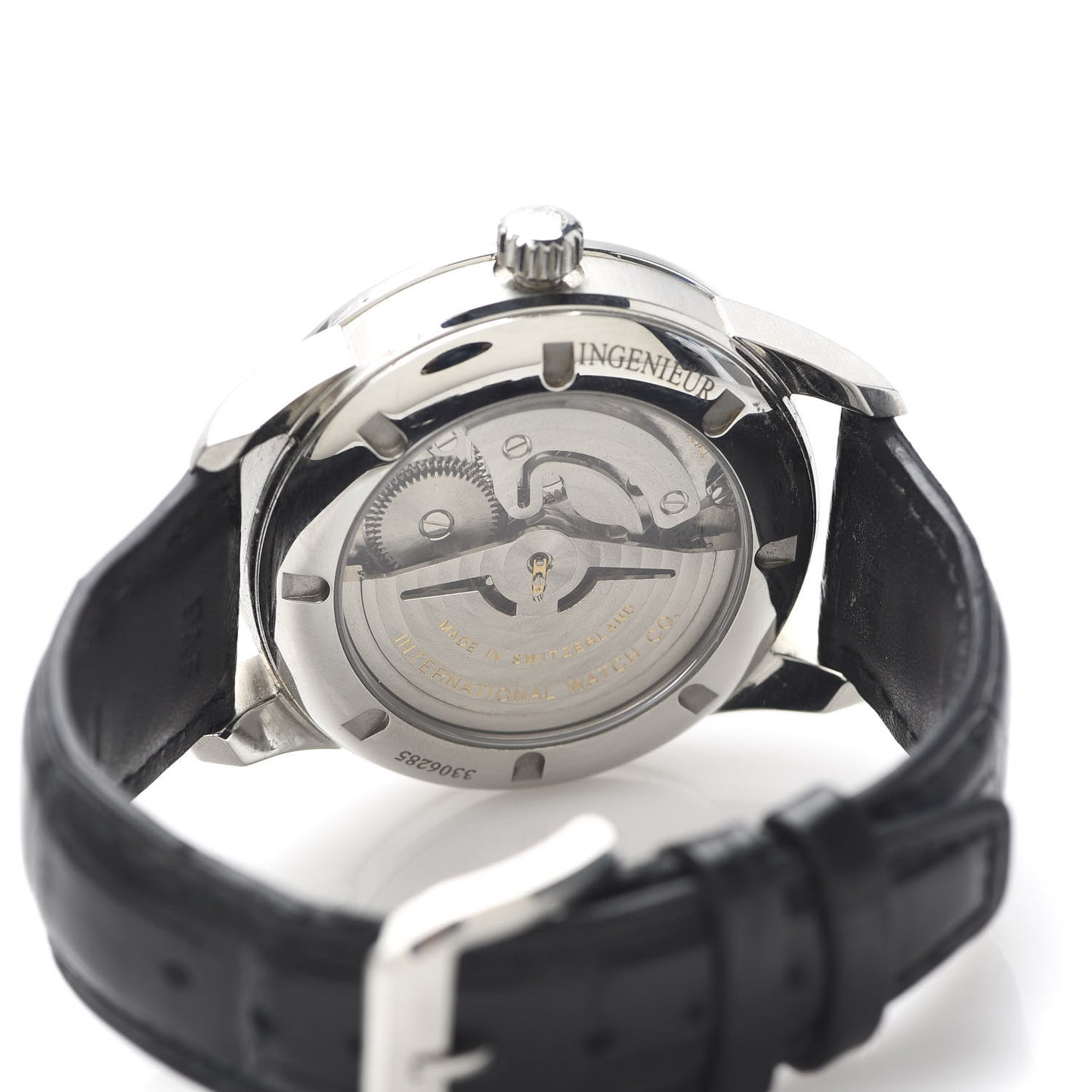 Stainless Steel Alligator 42.5mm Ingenieur 1955 Automatic Watch Black IW323301