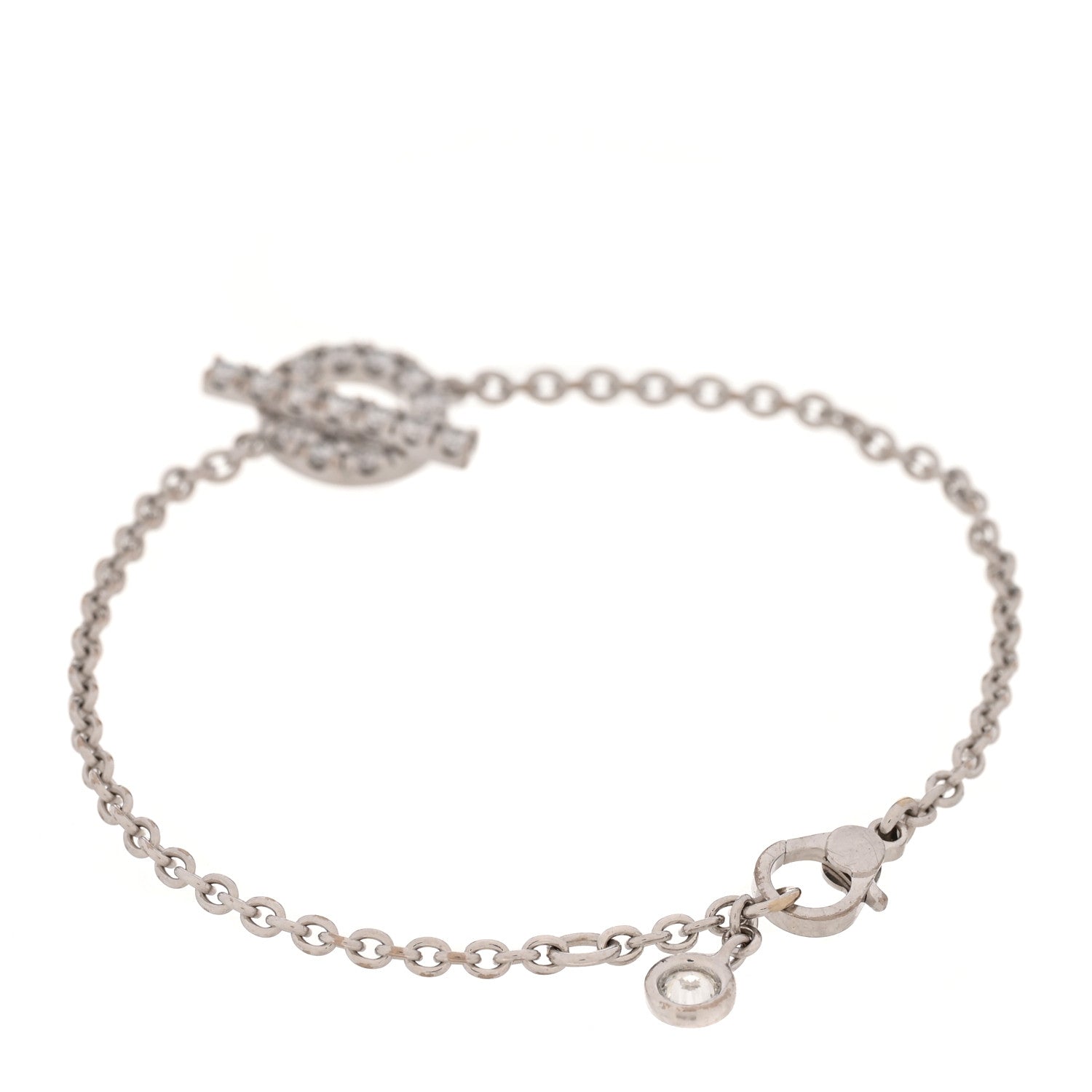 Hermes 18K White Gold Diamond Finesse Bracelet XS 2 of 3