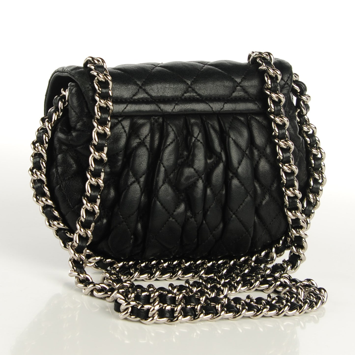 Washed Lambskin Mini Chain Around Messenger Black