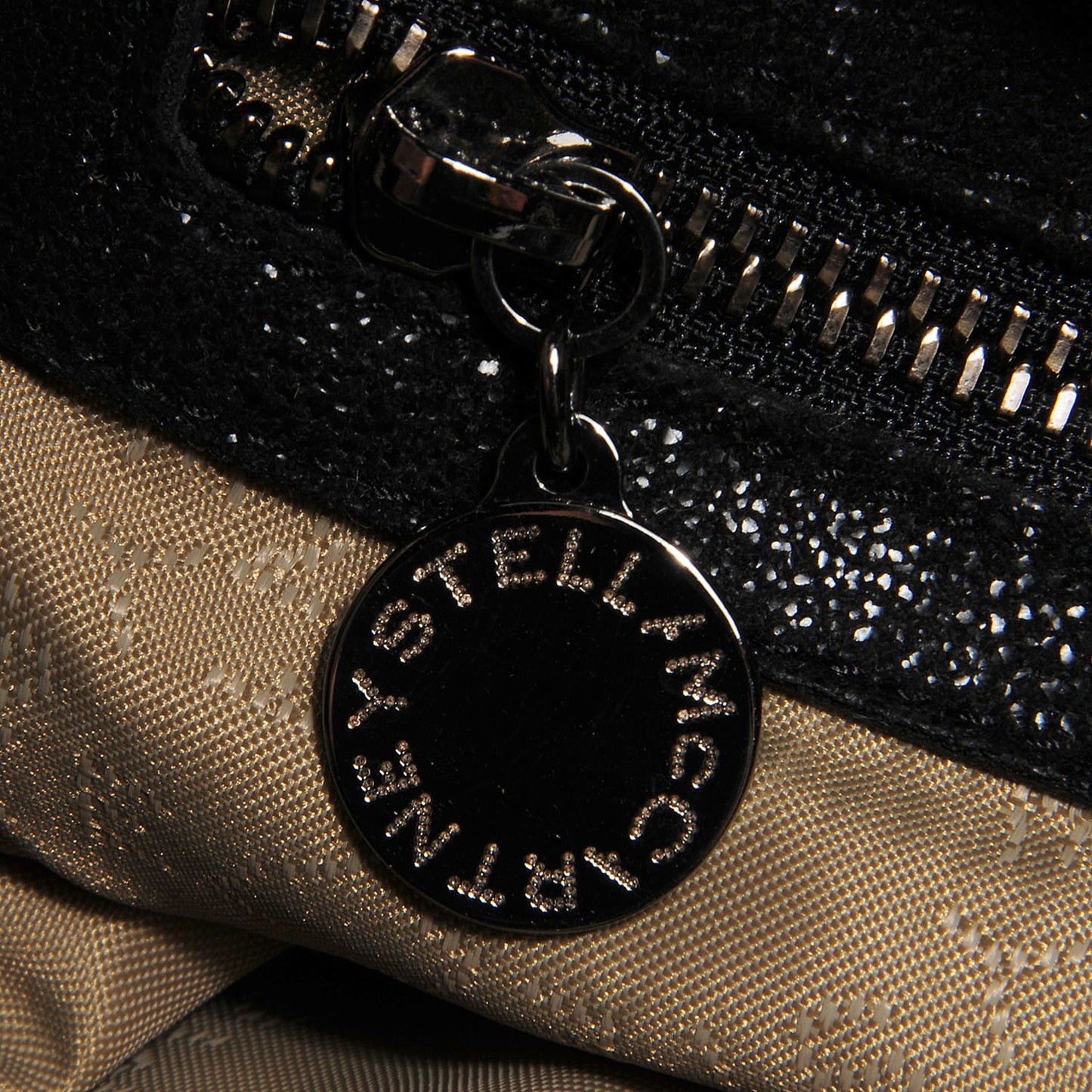 Faux Leather Shaggy Deer Falabella Big Tote Black