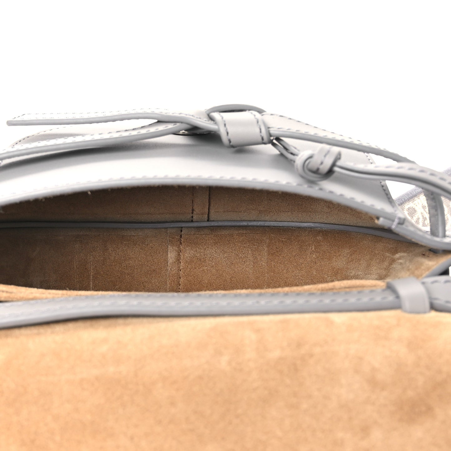 Calfskin Jacquard Mini Gate Dual Bag Ash Grey