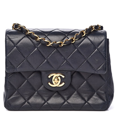 Chanel Lambskin Quilted Mini Square Flap Navy 1 of 15