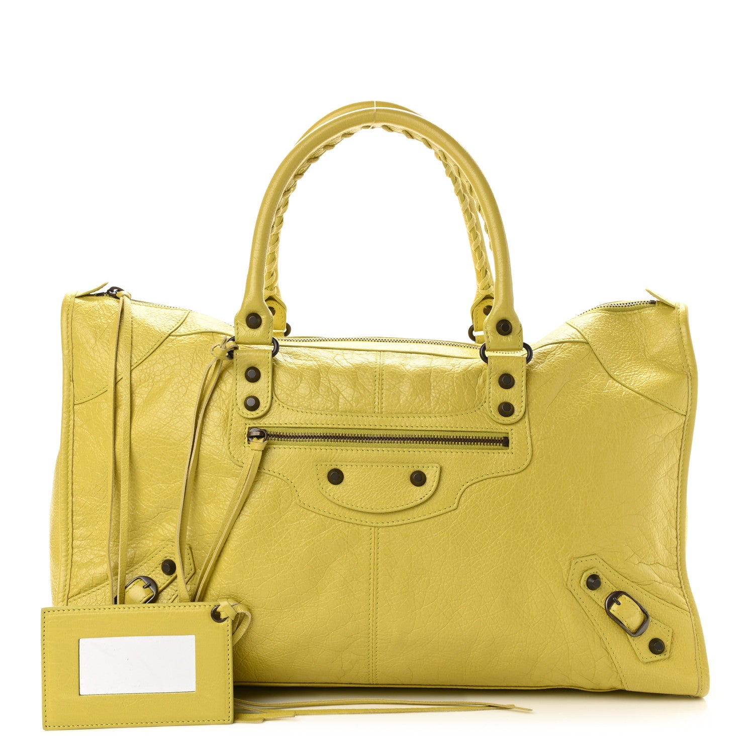 Balenciaga Agneau Classic Hardware Work Jaune Poussin 1 of 8