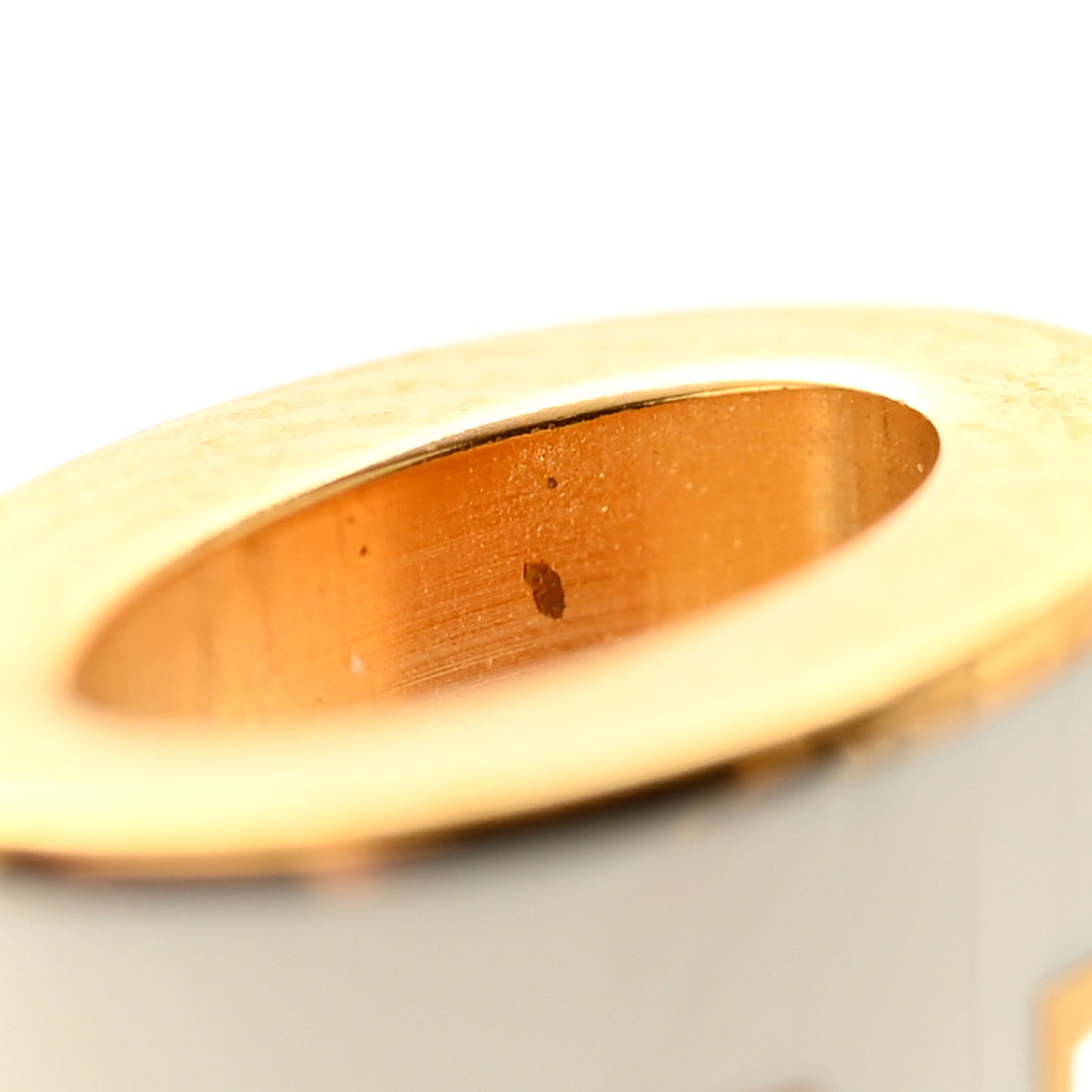 Gold Lacquered Mini Pop H Earrings White