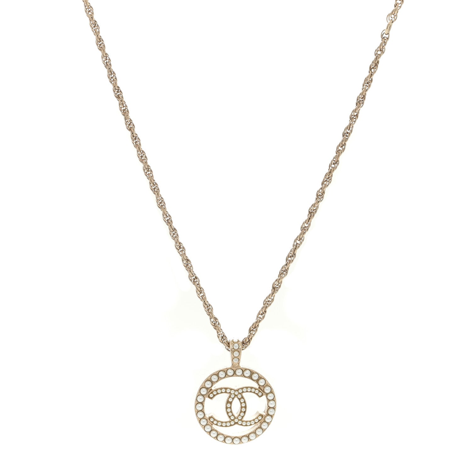 Chanel Pearl CC Round Pendant Necklace 1 of 3